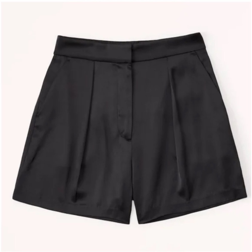 Abercrombie & Fitch Black Satin/Silk High Waist Women's Shorts